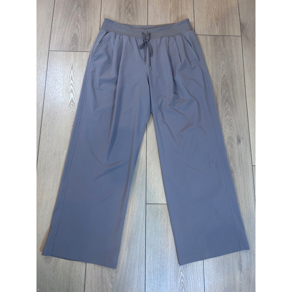 CALIA Womens Gray Wide Leg Drawstring Waist Trousers Pants Size L RN104141